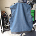 First MFG Men's Motorcycle Leather and denim club vest size XL Harley Davidson